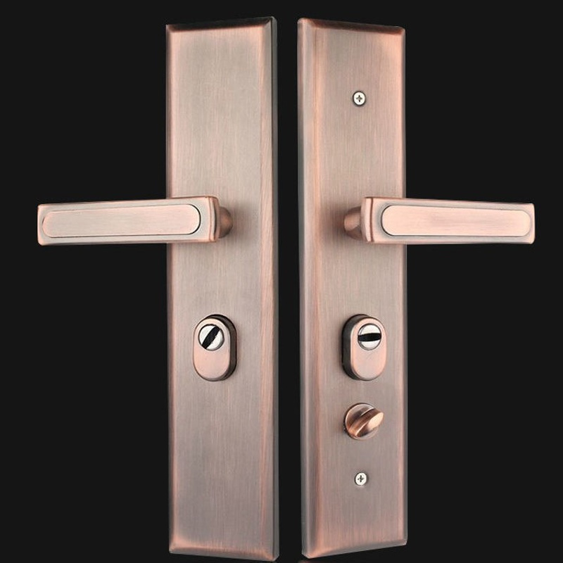 单活把手(不含锁体锁芯)左内 防盗门锁套装家用通用型天地锁加厚把手