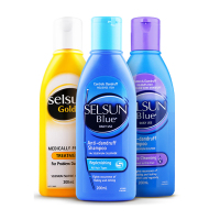 Selsun Gold洗发水200ml 黄色去屑款+蓝色顺滑止痒款+紫色控油款呵护头皮祛头痒头发出油
