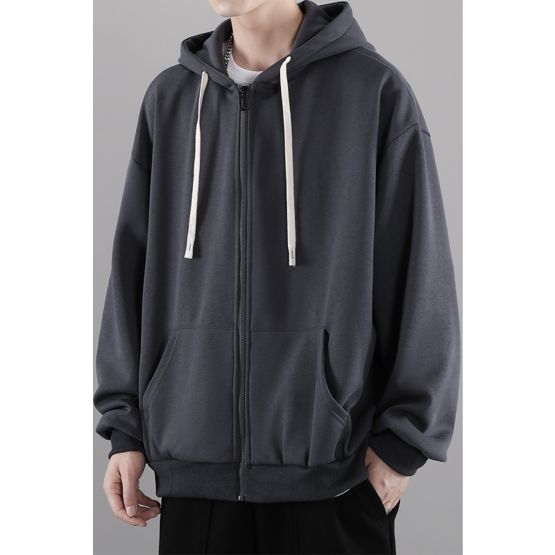 南极人开衫卫衣男士秋冬季新款潮牌加绒加厚连帽外套宽松衣服男装