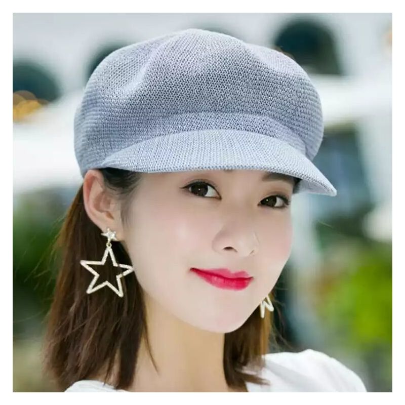 女士帽子夏天遮阳防晒草帽女韩版八角帽子女鸭舌帽百搭户外防晒帽