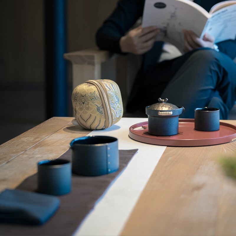 万仟堂(EDENUS) 蒸蒸日上·随手礼茶具粉青釉(一壶一海两杯一便携包)高清大图