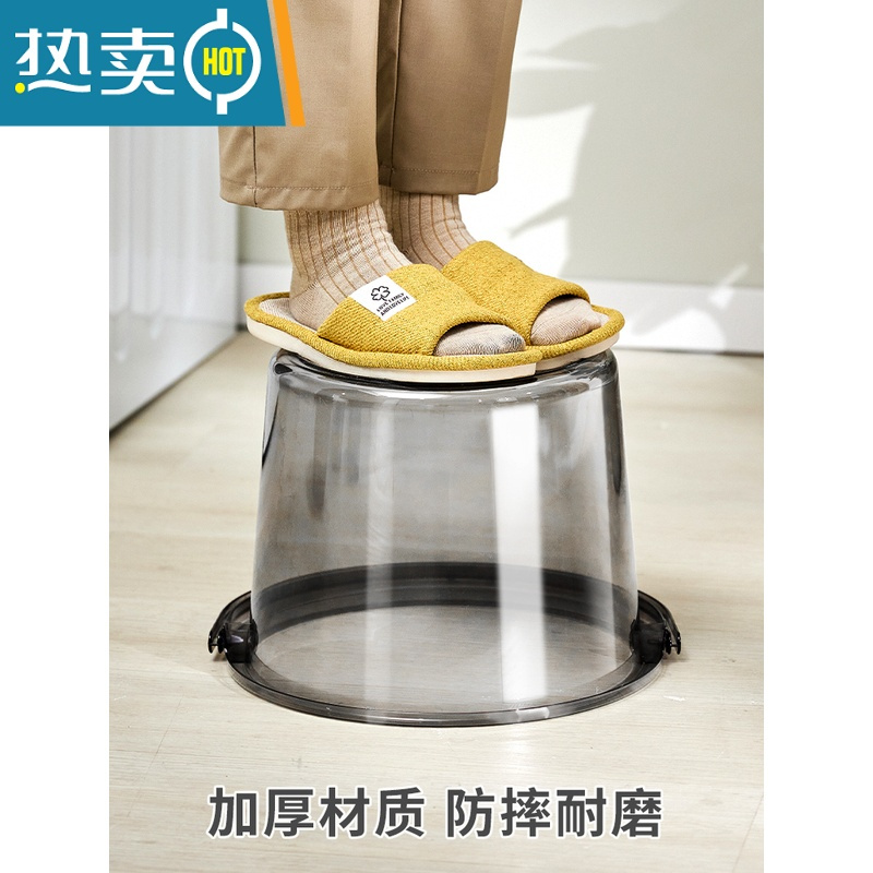 敬平水桶家用储水用洗衣手提小水桶套装透明加厚带盖塑料桶学生宿舍用 [轻奢高颜值14升水桶-有盖]-玛瑙灰