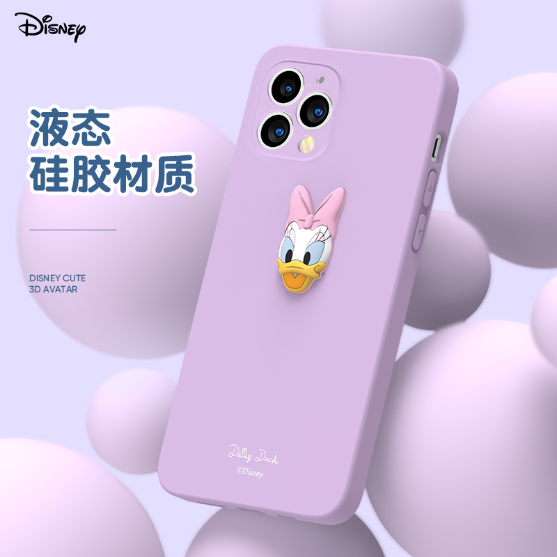 优加迪士尼适用苹果12手机壳iPhone11/12promax保护套米奇米妮3D立体头像全包防摔创意唐老鸭黛丝情侣款