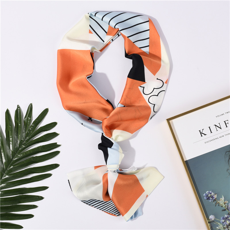 美帮汇细窄长条小丝巾秋冬百搭文艺装饰丝带小领巾围巾女绑包包飘带高清大图