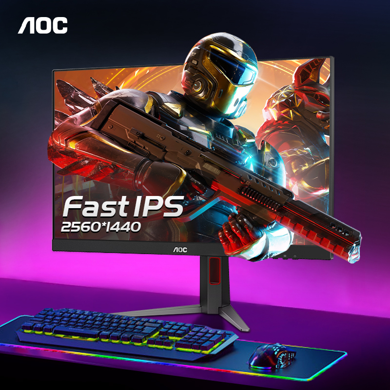 AOC 27英寸2K高清IPS屏幕180Hz电竞电脑显示器Q27G4台式144液晶24