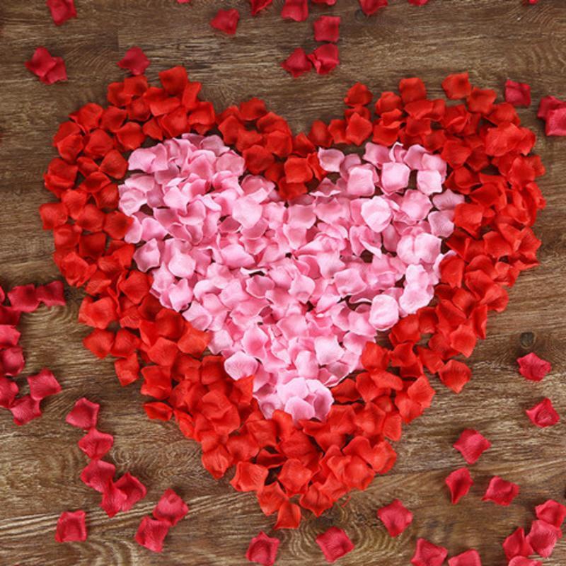 红色5包仿真玫瑰花瓣求婚表白生日装饰用品结婚礼婚房床撒花10包装