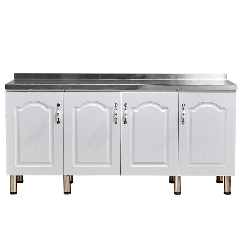 不锈钢灶台柜小闪电客简易厨房柜子一体碗柜租房型橱柜