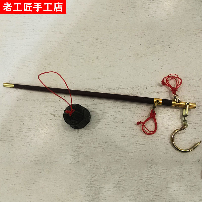 手工秤老称杆老式称木杆秤勾秤喜秤手提木杆称老钩秤木头秤家用 褐色 5斤(翻头秤)