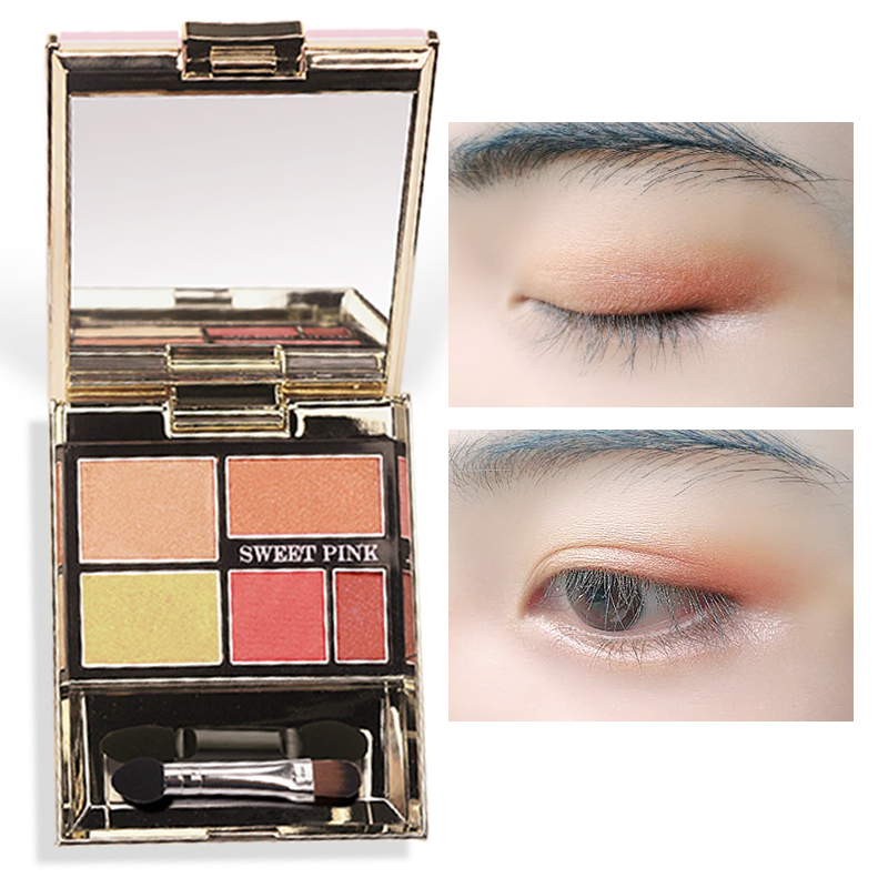 粉色安琪sweetpink 柔光娇俏眼影(日落橙)3.8G五色眼影 哑光 多色 珠光 易上色 提亮肤色 持久高清大图