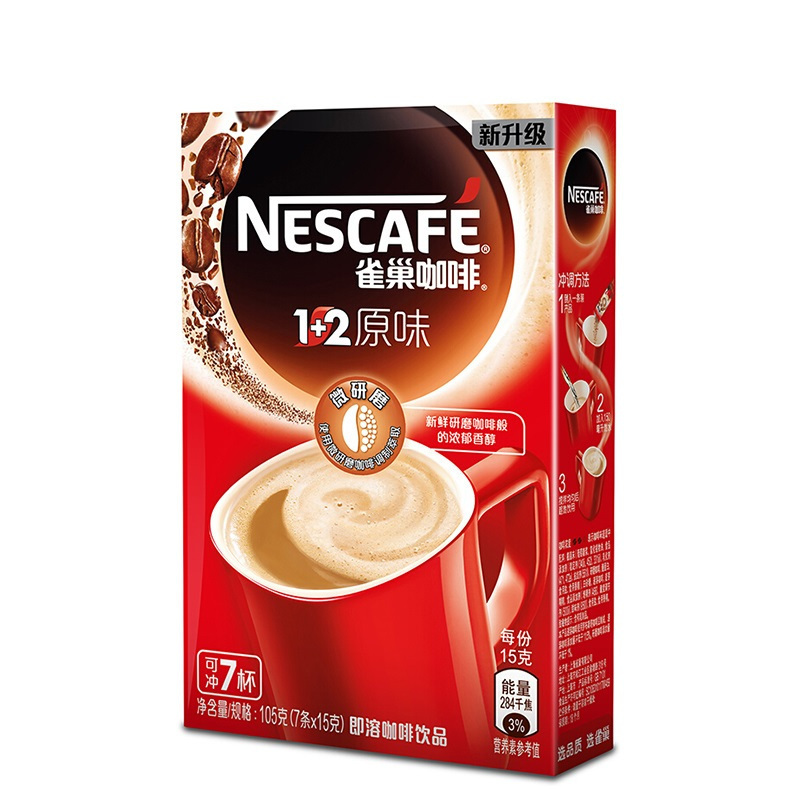 雀巢咖啡 速溶 1+2 原味7条105g