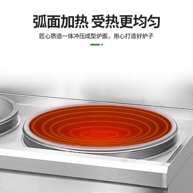 圣托(Shentop)304#不锈钢双头电磁大锅灶 电磁大锅灶 工业企业用大炒炉 DCE08