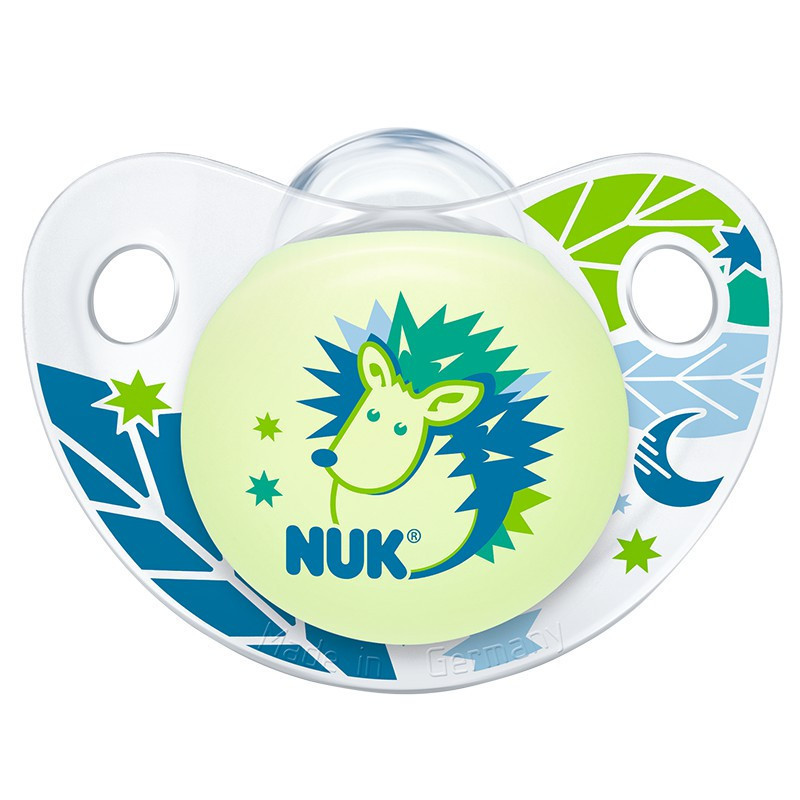 NUK夜光型硅胶安抚奶嘴(0-6个月)花型随机