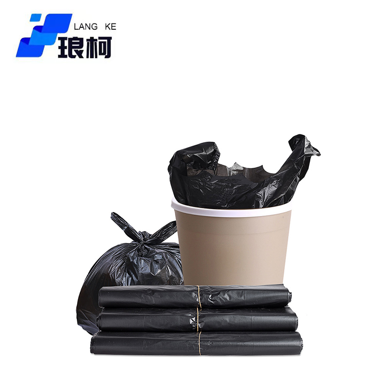 琅柯 黑色手提垃圾袋 加厚背心袋 50只装 36*56cm高清大图
