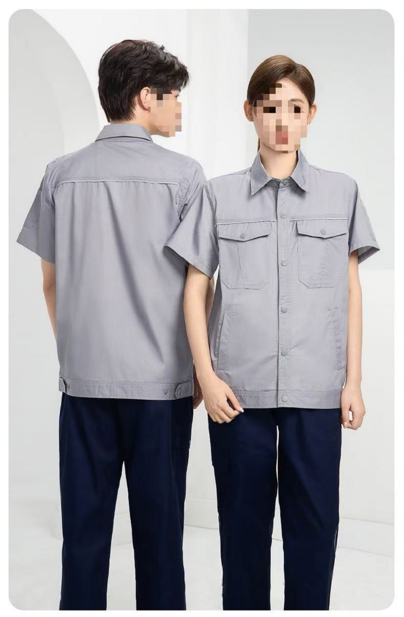 路安保夏季工作服套装DM241D耐磨耐脏劳保服套高清大图