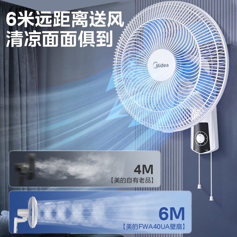 美的(Midea)壁扇16吋壁挂式牛角风扇FWA40UA高清大图