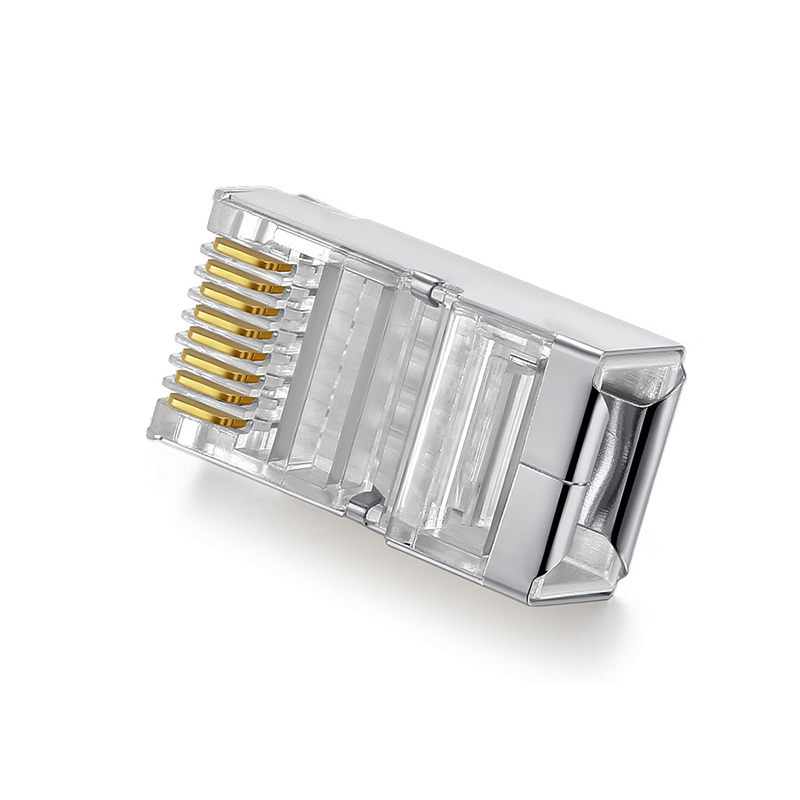 胜为(shengwei)RC-6050 50个/盒 六类金属屏蔽RJ45镀金8芯网络水晶头(计价单位:盒)透明