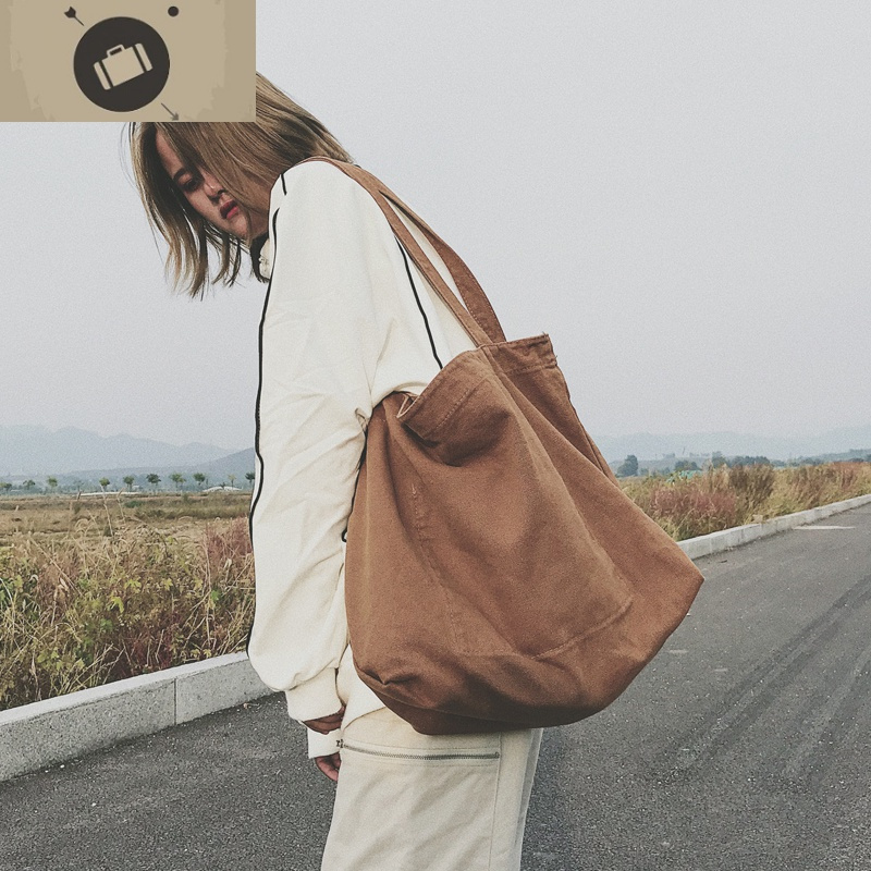 chic帆布包日系韩版ulzzang女学生单肩包学院风文艺布袋ins手提包艾狄