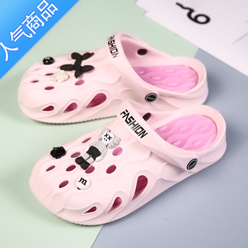 SUNTEK洞洞鞋女凉鞋新款医护室护士拖鞋包头凉拖防滑软底男士沙滩鞋高清大图