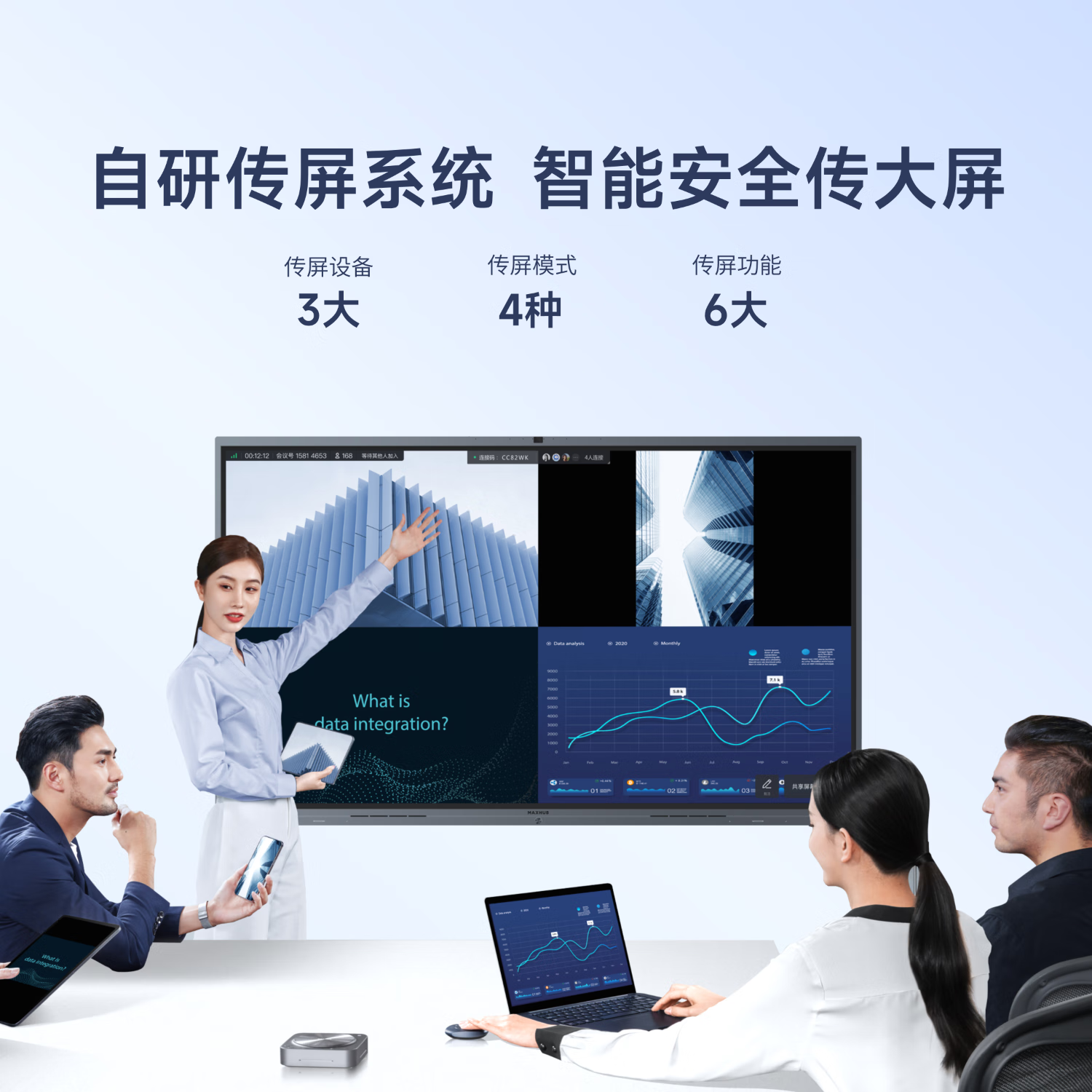 MAXHUB新锐75会议大屏书写投屏75英寸 EG75CAD高清大图