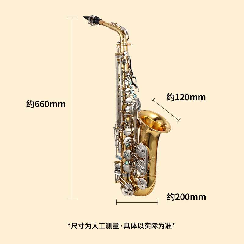 莫森(MOSEN)MS-E838萨克斯降E调中音 初学者入门考级学生演奏专业乐队西洋乐器金银双色大师款[双筋配置]