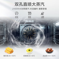 老板(Robam)[星辰系列]35L蒸烤炸一体机上下独立控温 珐琅搪瓷内胆 强力蒸小厨房家用台式柠檬青CT072A