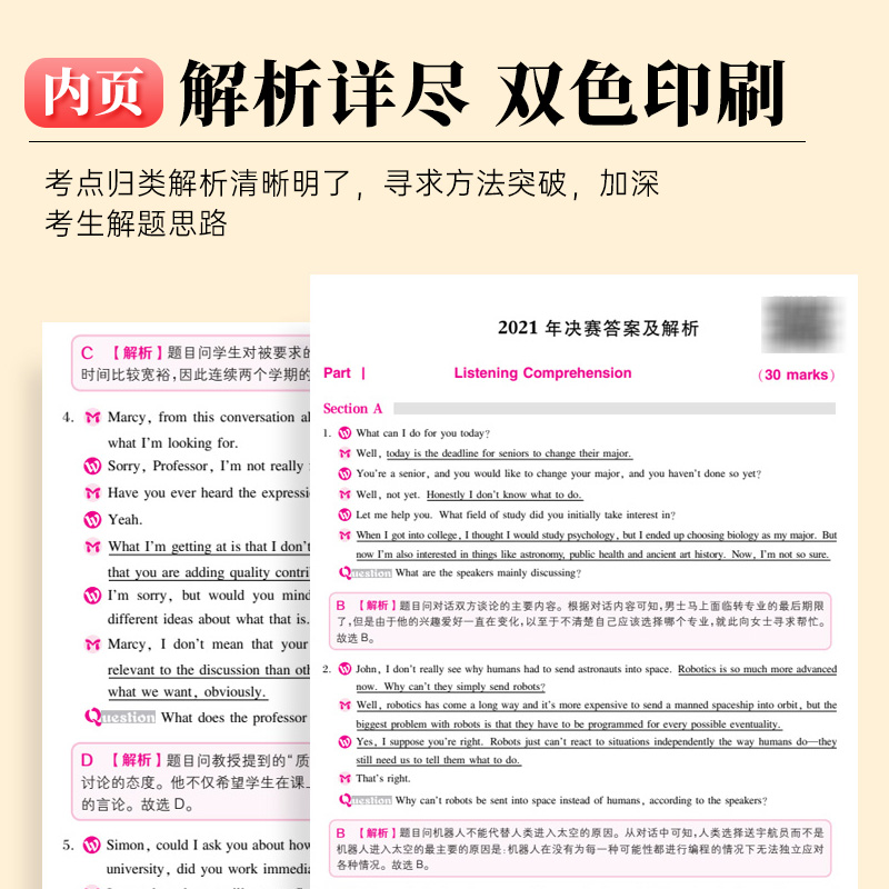 [正版]备考2024年全国大学生英语竞赛B类历年真题详解预测试卷及答案解析含2023大学英语竞赛b类考试指南书necc