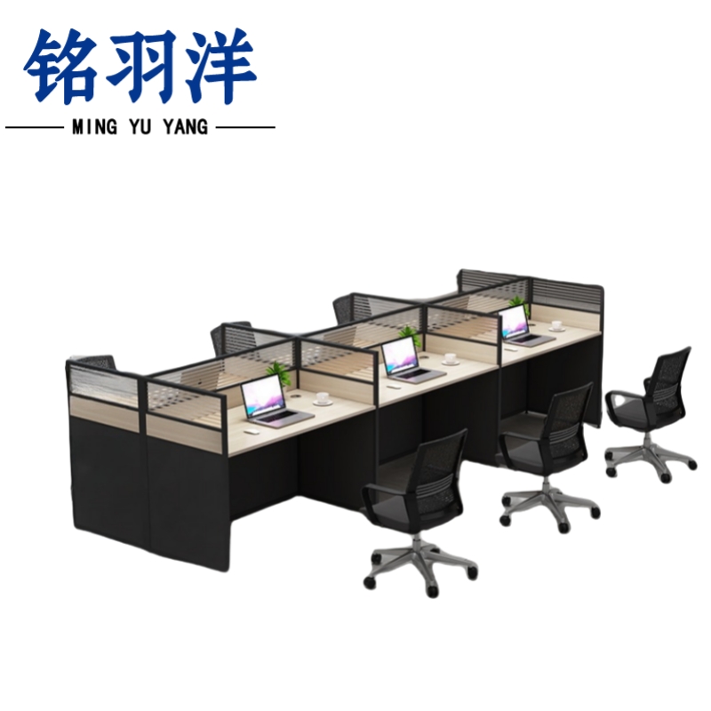 铭羽洋隔断办公桌3600*1200*1100mm+6椅套高清大图