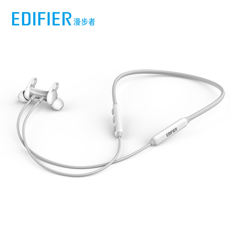 EDIFIER/漫步者W200BT无线蓝牙耳机双耳挂脖式入耳挂耳式运动跑步 珠光白-s