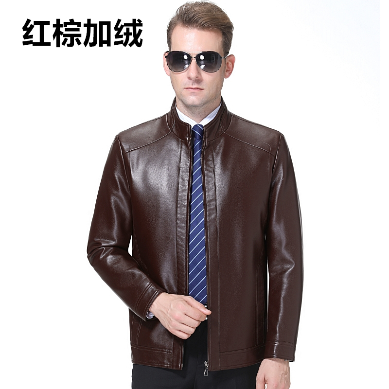 免费试穿正品男装海宁真皮皮衣男绵羊皮男士机车皮夹克外套修身韩版潮2023新款帅气 1688深棕加绒 170