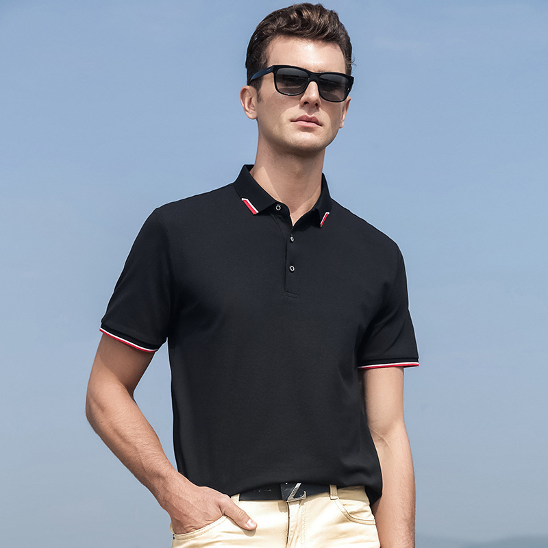 来样品logo男士时尚polo衫光板夏季短袖t恤