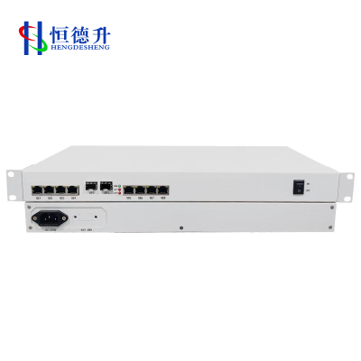 恒德升 8路物理隔离千兆网络光端机+上行万兆光口(不含光模块)