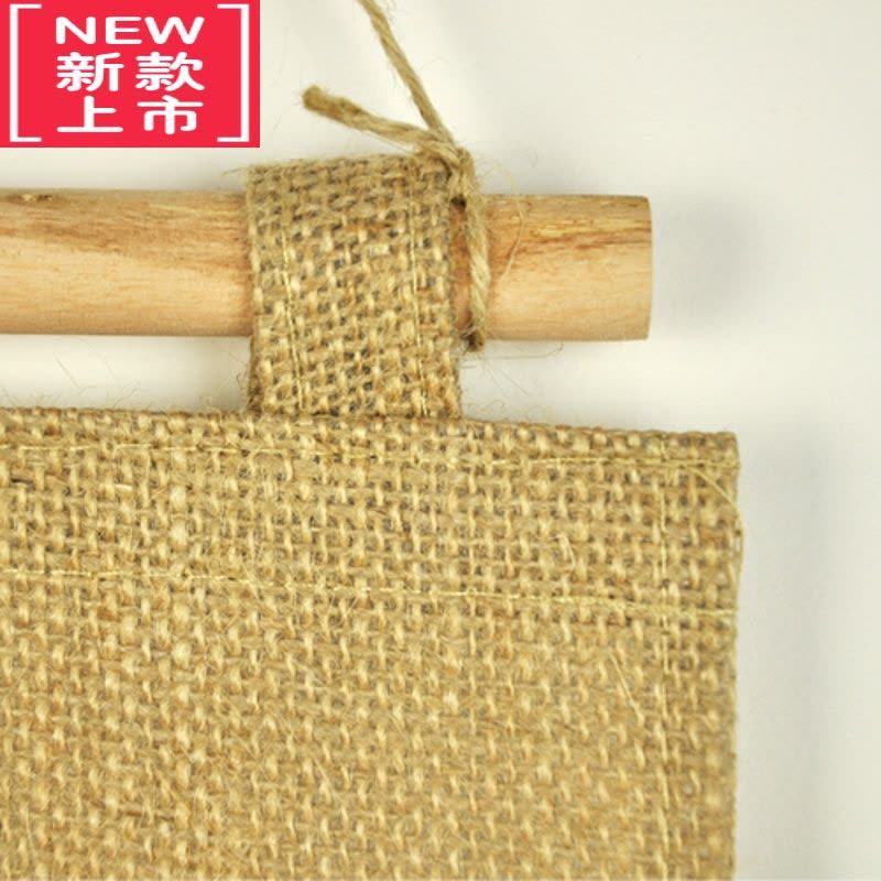可莉允zakka 黄麻布艺门后壁柜杂物储物袋挂式收纳袋五兜收纳挂袋 两款图片