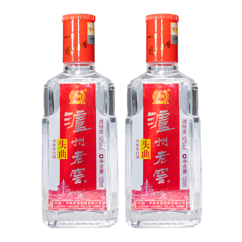 泸州老窖头曲 52度125ml*5瓶 优级浓香型粮食白酒小瓶装高清大图