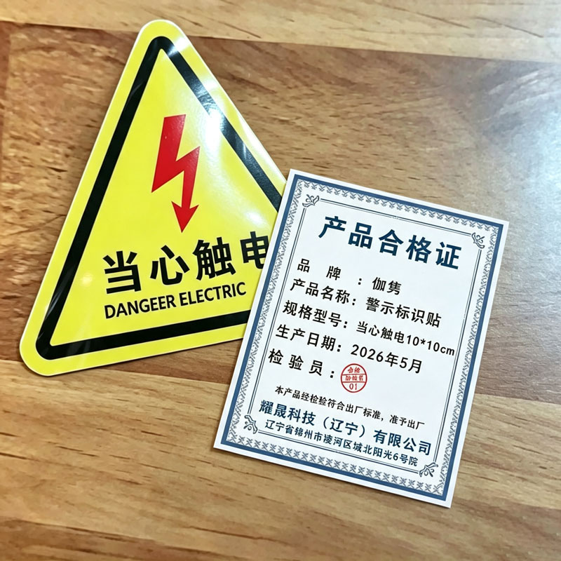伽隽 警示标识贴 当心触电10*10cm 件高清大图