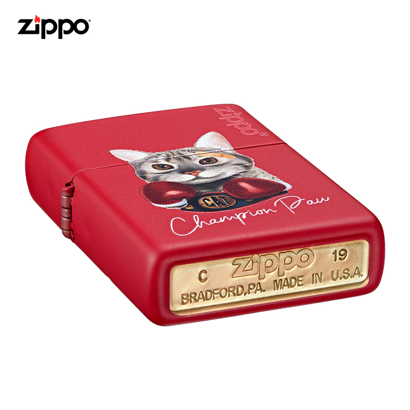 zippo芝宝打火机美国进口防风煤油打火机Zippo宠物猫可爱个性冠军猫