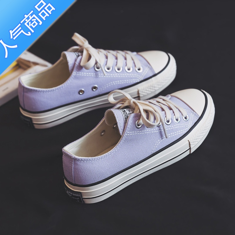 SUNTEK香港潮牌帆布鞋女低帮韩版百搭学生ulzzang布鞋平底夏季布季搭平高清大图