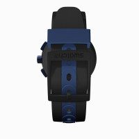 Swatch斯沃琪瑞士手表黑蓝轻舟多功能三眼运动防水男款表 SUSB406