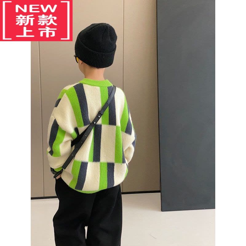 可莉允男童毛衣2022冬装新款洋气中大童线衣韩版复古男孩外套儿童针织衫图片