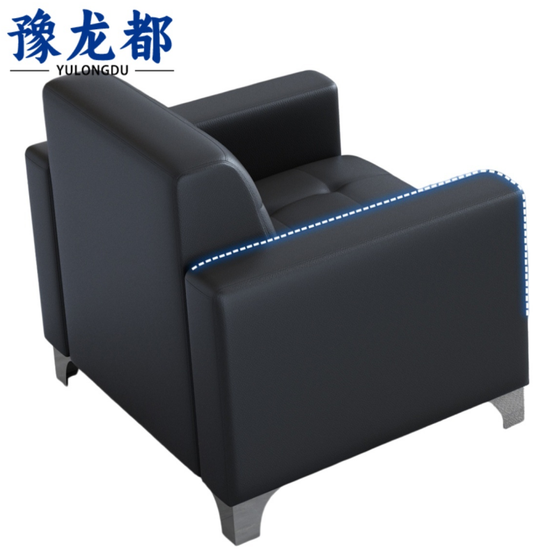 豫龙都办公沙发单人张高清大图