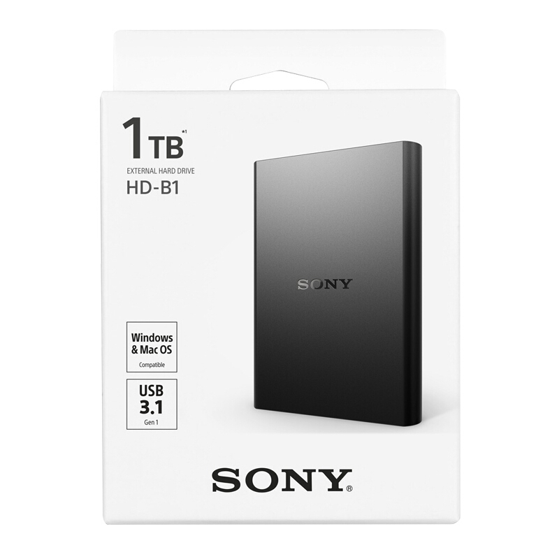 索尼(SONY)HD-B1移动硬盘驱动器 黑色2.5英寸ABS工程塑料