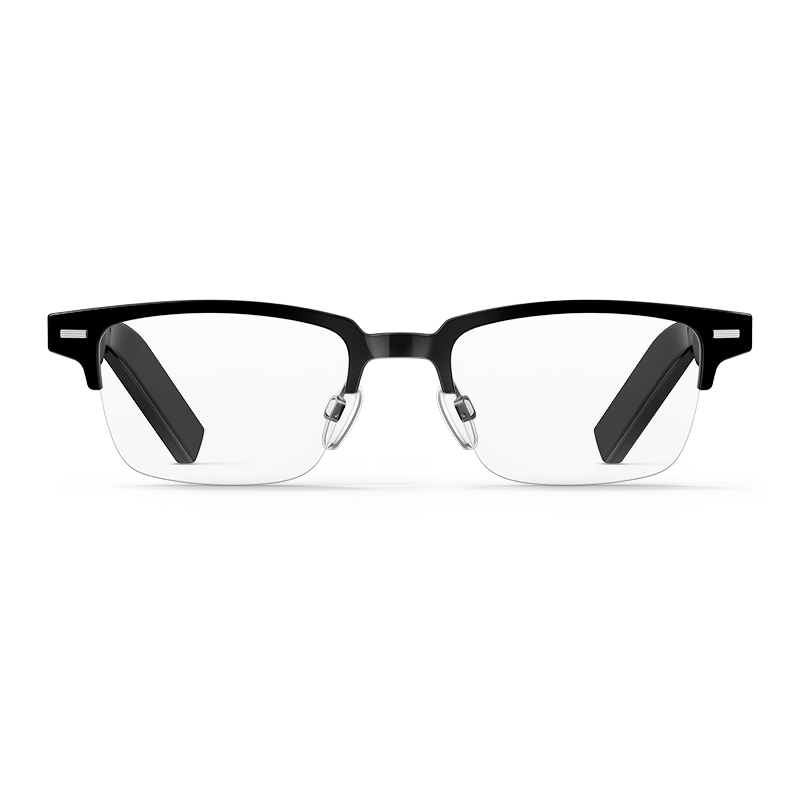 华为智能眼镜 方形半框光学镜 亮黑色