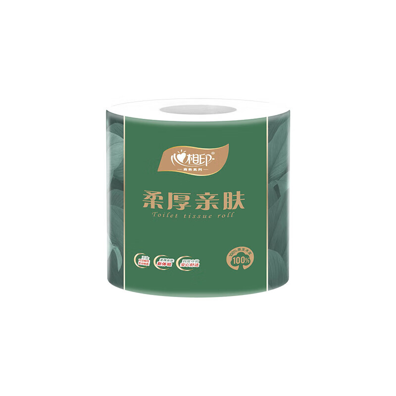心相印 柔厚亲肤 四层100克 卷筒卫生纸 有芯卷纸 16卷/箱 BT100高清大图