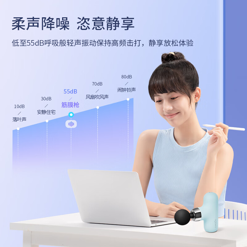 奥佳华(OGAWA)筋膜枪mini按摩器肌肉放松器健身按摩枪小巧便携肌肉震动全身冲击OG2806 薄荷绿高清大图