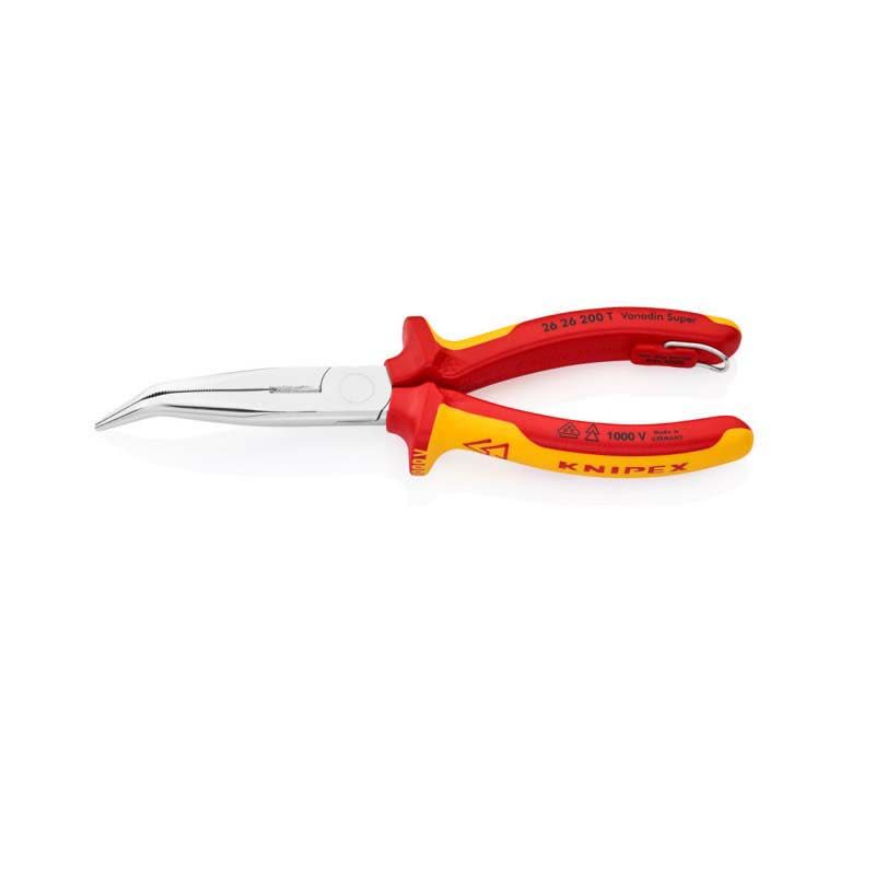 凯尼派克(KNIPEX) 防坠落工具绝缘系列尖嘴钳 弯嘴 2626200T 货期8周图片