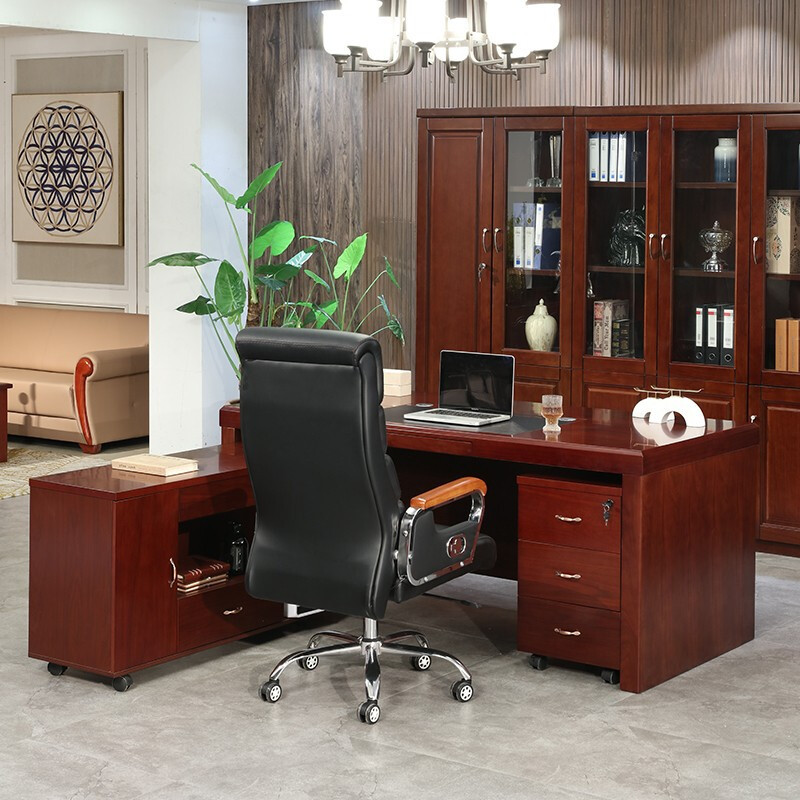 域赢老板桌大班台经理桌办公桌主管桌油漆贴木皮总裁桌16米