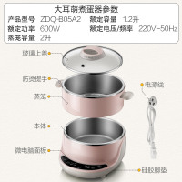 小熊（Bear）煮蛋器 多功能家用蒸蛋器 不锈钢早餐机 微电脑智能预约定时全自动蒸蛋机电火锅电蒸锅 ZDQ-B05A2
