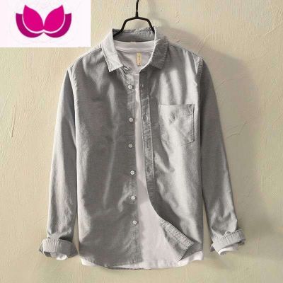 七斓干活穿的衬衫男秋季牛津纺大码休闲衬衣耐脏耐磨修身工作服薄外套 灰色 3XL
