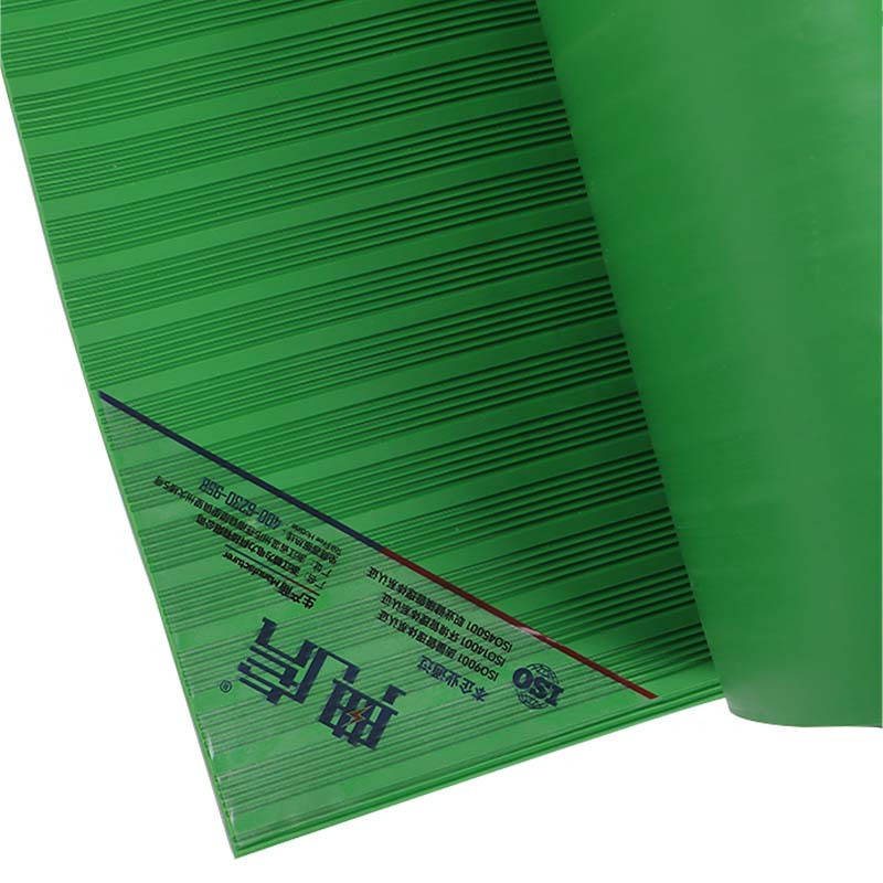 典虎 绝缘胶垫 绿色条纹 35kv 5米*1米*10mm 卷高清大图