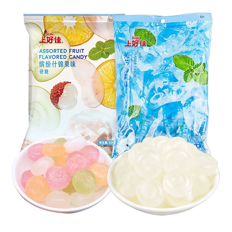 上好佳硬糖500g*5包清凉薄荷糖什锦果味水果糖散装结婚礼喜糖果小零食(多口味混发)高清大图