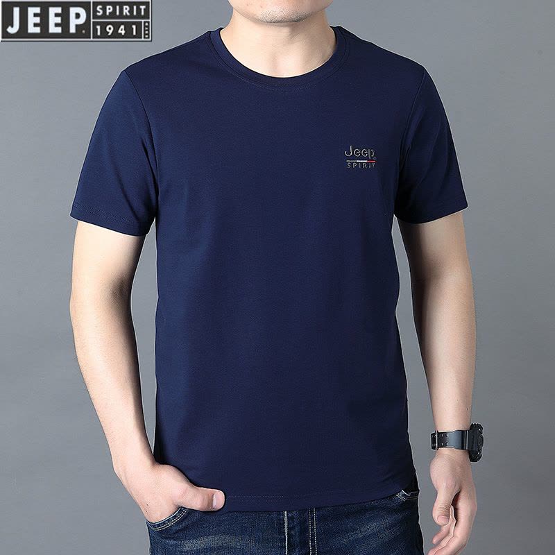 JEEP SPIRIT夏季男装短袖T恤休闲大码半袖衫圆领体恤TS1005短T图片